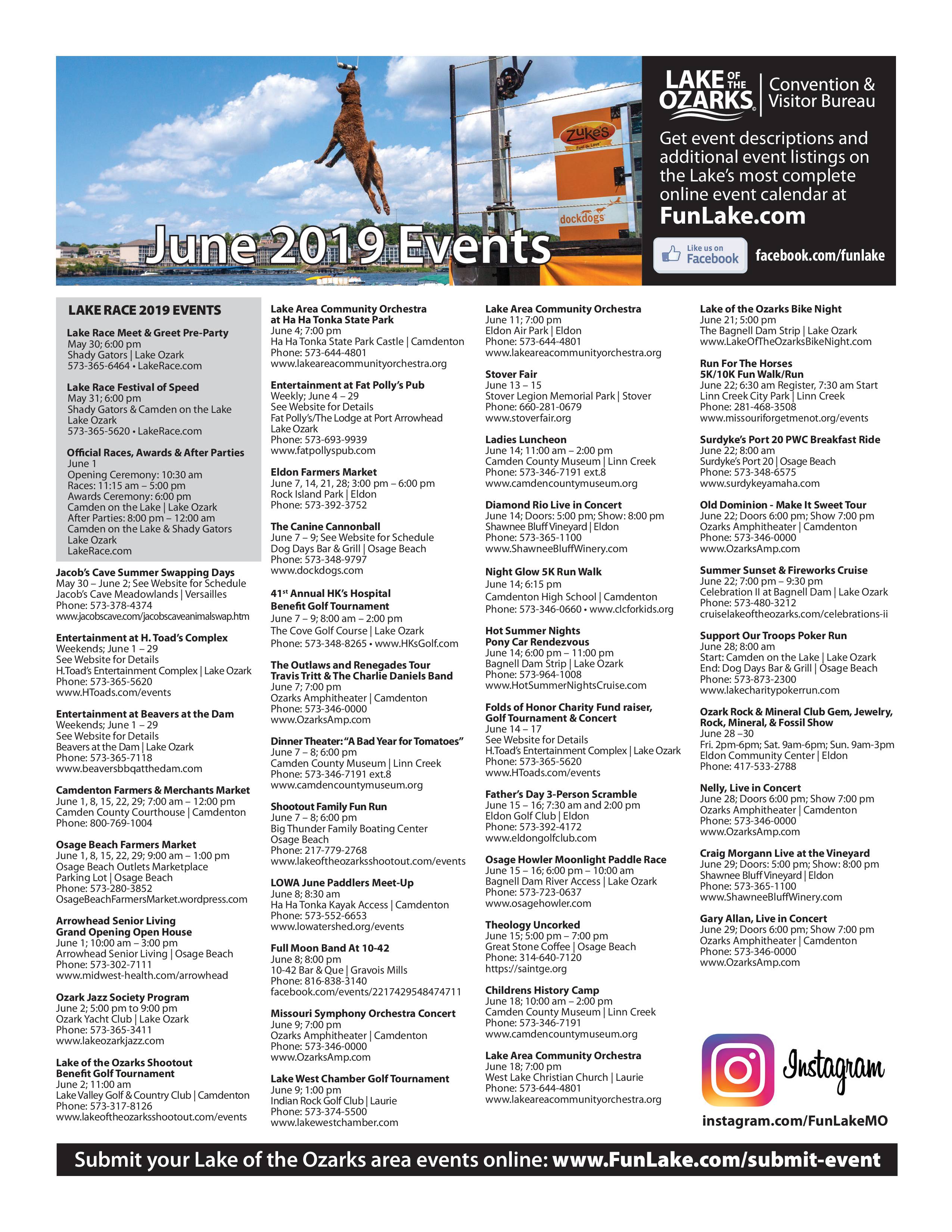 Lake Of The Ozarks Calendar Of Events 2022 Lake Of The Ozarks June Events Calendar – G And G Marina